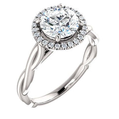 1.5 Carat Round Cut CVD Lab Grown Diamond Engagement Ring for Women, Halo Engagement Ring, Christmas Gifts, Wedding Ring, Handmade Ring, Promise Ring For Her