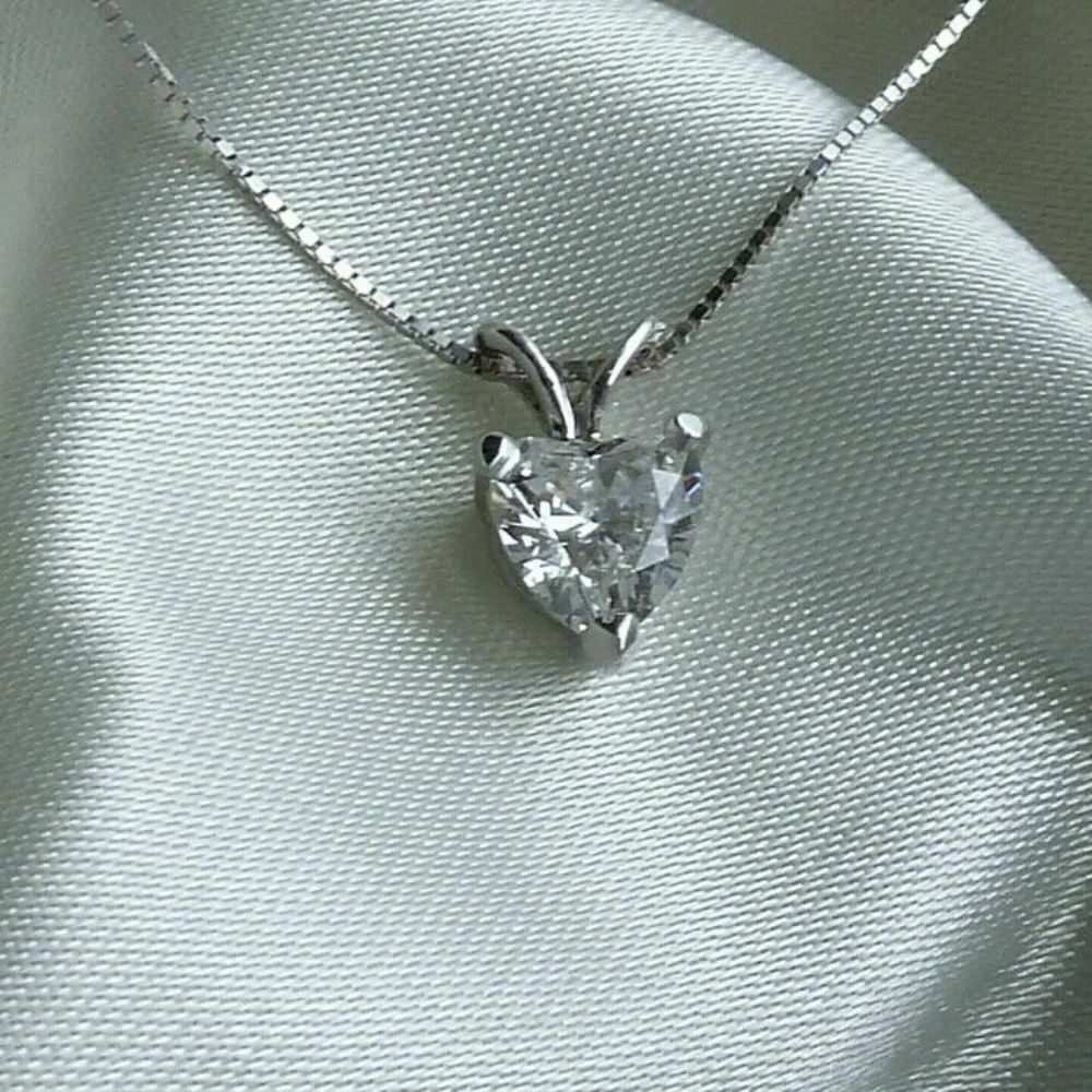 1.5 CT Heart Cut Diamond Charm Pendant For Women, Wedding Pendant, Christmas Gifts, Anniversary Gifts