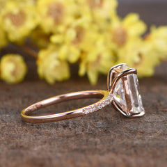 3 Carat Radiant Cut CVD Lab Grown Diamond Engagement Ring for Women, Solitaire Accents Anniversary Gifts, Wedding Ring