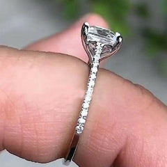 2 Carat Princess Cut CVD Lab Grow Diamond Engagement Ring for Women, Solitaire Accents Wedding Ring, Christmas Gifts