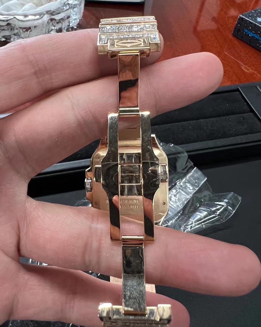 Cartier Watch fully iced out men wrist watch custom moissanite diamond watch bust down watch hip hop watch