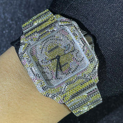 Cartier Watch custom tiger theme moissanite watch iced out hip hop watch mens wrist watch