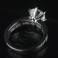 3 Carat Round Cut CVD Lab Grown Diamond Engagement Ring for Women Channel Setting Wedding Ring, Christmas Gifts