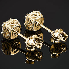 3.30 TCW Round Cut Diamond Halo Earrings For Women, Wedding Earrings, Handmade Earrings, Christmas Gifts