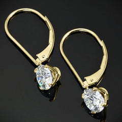 3 TCW Round Cut Diamond Hoop Earrings For Women, Dangle Earrings, Christmas Gifts, Anniversary Gifts